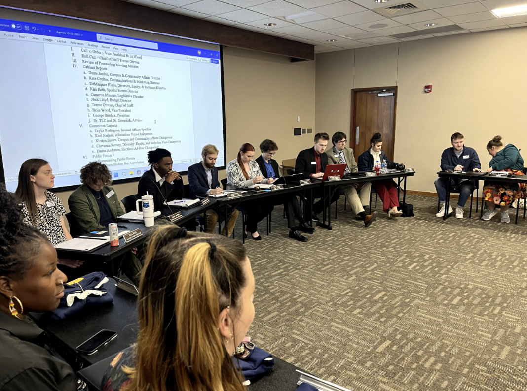 The Washburn Student Government Association were in a full senate meeting. Meetings are held weekly. (photo courtesy of Jeremy Ford)